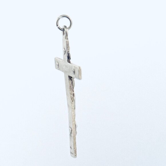 Estate Sterling Silver 925 Crucifix Cross Pendant Jesus Christ Religious Jewelry - Picture 2 of 8